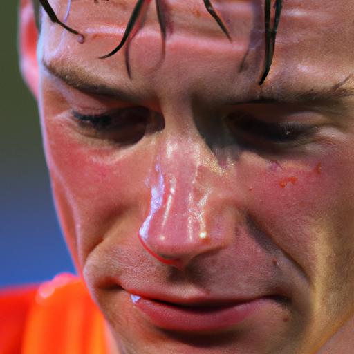 Gương mặt cầu thủ Hà Lan với nước mắt trong mắt