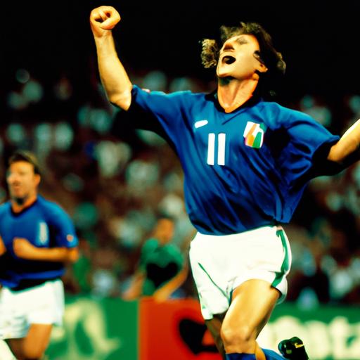 Cầu thủ đội tuyển Italy ăn mừng bàn thắng trong trận đấu World Cup 1994