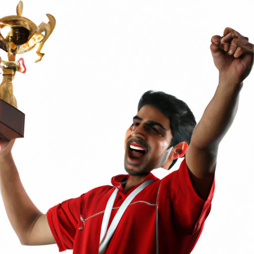 Một cầu thủ từ đội vô địch nâng cao chiếc cúp Asian Cup để ăn mừng.