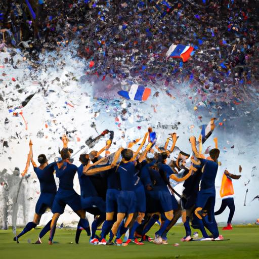 Đội tuyển bóng đá quốc gia Pháp ăn mừng chiến thắng tại trận chung kết World Cup.