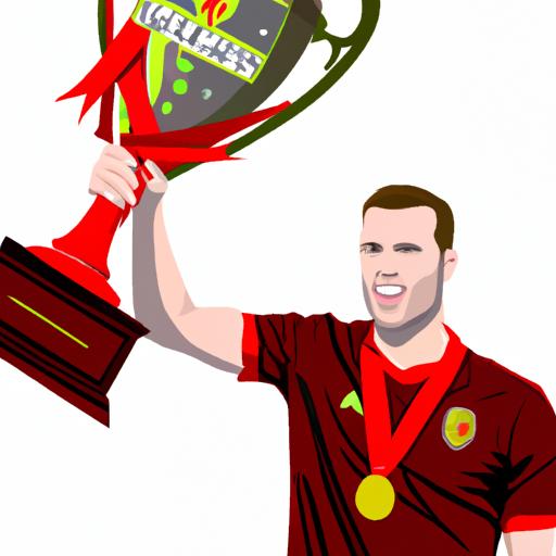 Đội trưởng Jordan Henderson của Liverpool nâng cao chiếc cúp vô địch Ngoại hạng Anh.