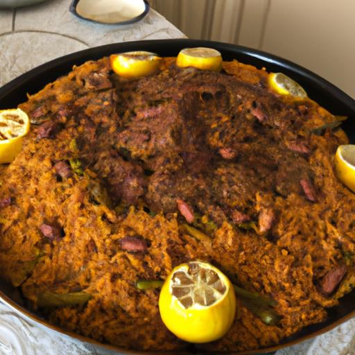 Món ăn truyền thống của Qatar - Machboos, được làm từ gạo, thịt và các loại gia vị.