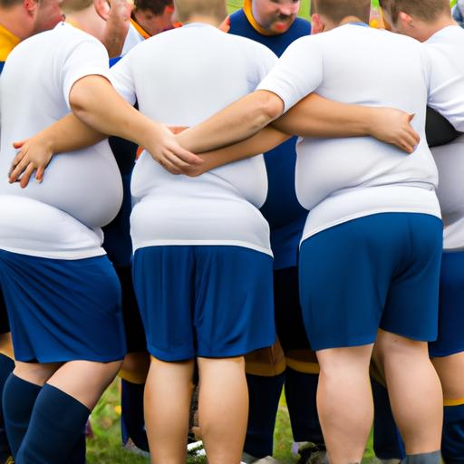 Nhóm các cầu thủ bóng đá nặng hơn 200 pound mỗi người ôm nhau để trò chuyện về đội hình.