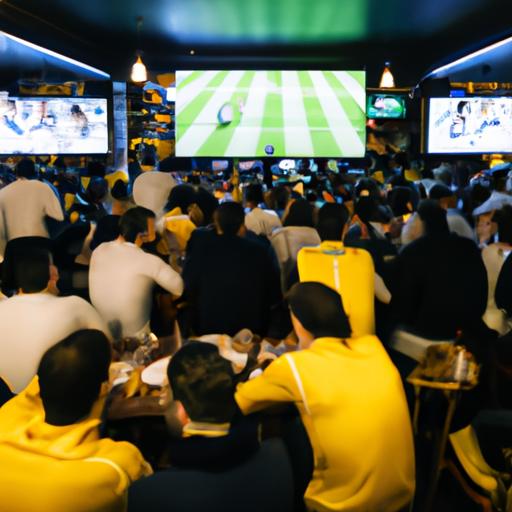 Một cái nhìn về quán bar đông đúc trong trận đấu bóng đá