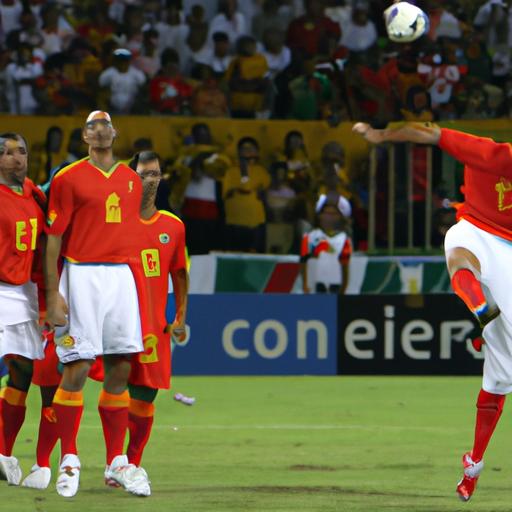 Ronaldo de Lima thực hiện quả phạt góc tại World Cup