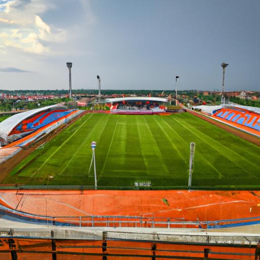 Khung cảnh toàn cảnh của sân vận động ấn tượng nơi diễn ra các trận đấu Asian Cup tại Campuchia.