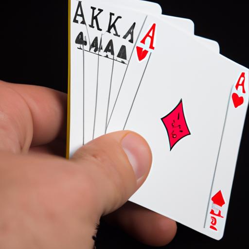 Một bộ bài sở hữu Thùng phá sảnh trong một ván poker được cầm trong tay.