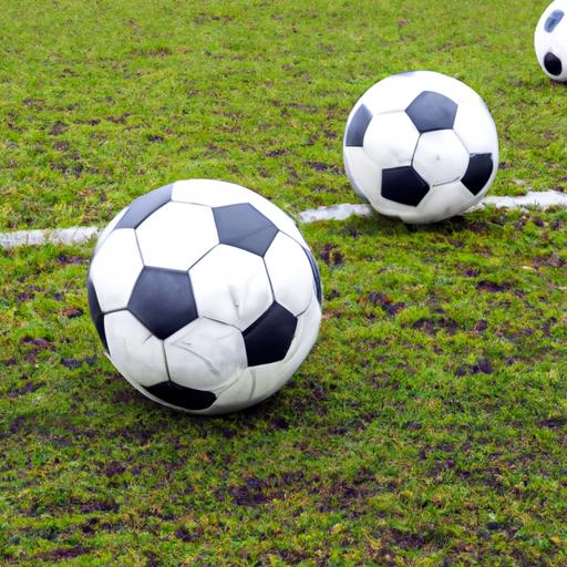 Trái bóng đá đặt gần trên sân cỏ ở Anh