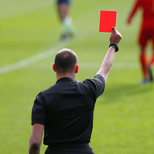 Trọng tài giơ thẻ đỏ trong một trận đấu Ngoại hạng Anh